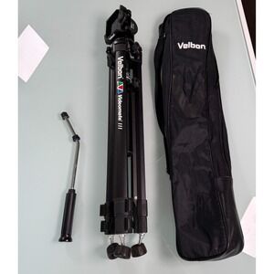 Velbon Videomate III Video Tripod W/ Pan Handle & Carrying Case